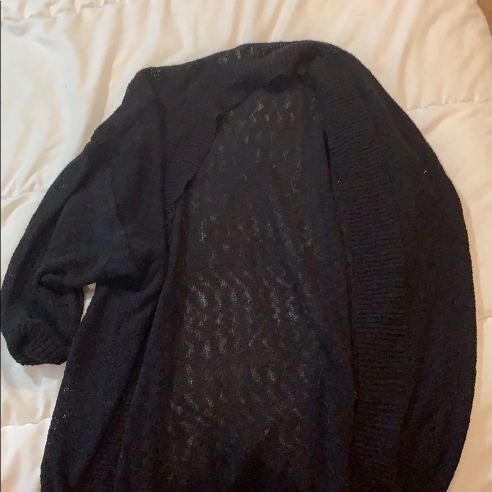 black knit coat